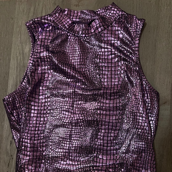 Purple Snakeskin Bodysuit sz Large - Picture 1 of 5